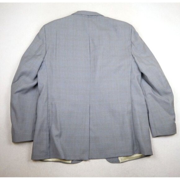 VINTAGE MEN'S GRAY PLAID BLAZER JACKET SPORT COAT - VAN CORT - 44R - Picture 8 of 9